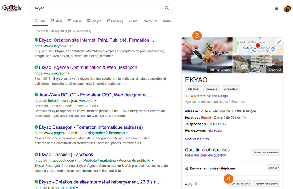 EkyaoBlogAvisEtape03 - Noter et commenter nos prestations et services via Google Avis