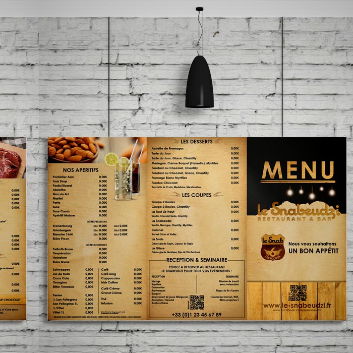 Design le Snabeudzi – Menu